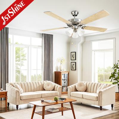 China Metal Classic AC Motor Ceiling Fan With Light 5 Plywood Blades for sale