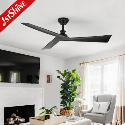 China Black Finish DC Motor 5 Speeds Remote Control 3 ABS Blades Ceiling Fan Without Light for sale