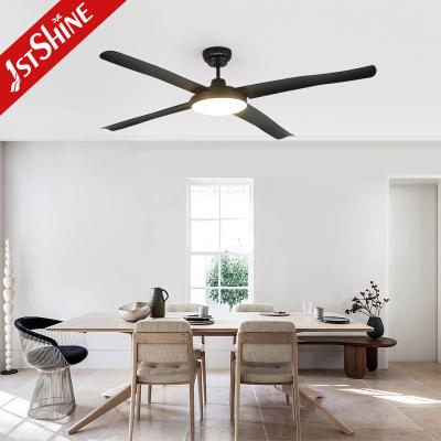 China Modern Black LED Ceiling Fan 4 ABS Blades Energy Saving DC Motor for sale