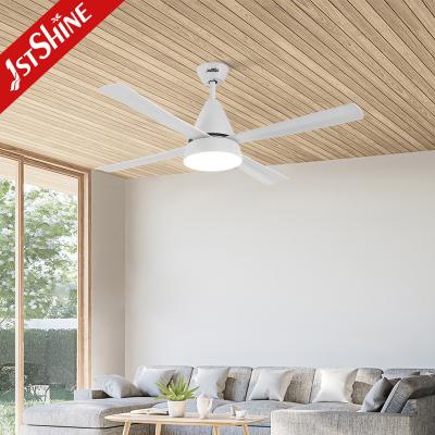 China 52 Inches White LED Ceiling Fan , Quiet DC Motor Modern Fan Light for sale