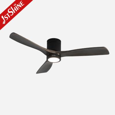 China Wooden Blades Ceiling Fan With Light and Remote for Low Ceiling for sale