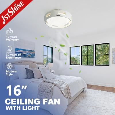 China Mini 16 Inches Led Bladeless Ceiling Fan White Dc Motor Dimming Light for sale