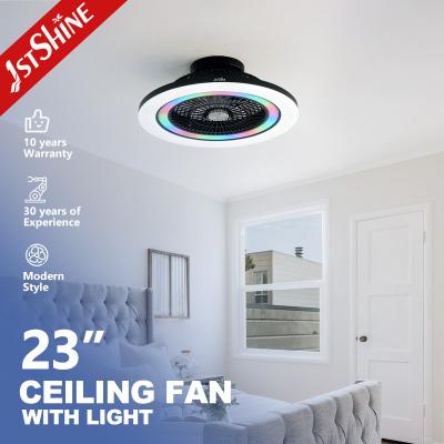 China Bedroom Bladeless Fan With RGB Light Smart APP Black Modern Small Size Multicolor for sale