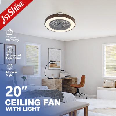 China Silent DC Motor Flush Mount Ceiling Fan With Lights , Low Profile Fan For Bedroom for sale