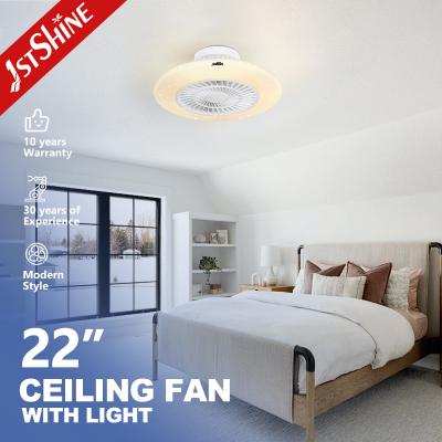 China Design moderno 22 polegadas LED ventilador de teto com estrelado e luz dimmable branco à venda