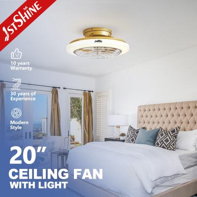 China 1stshine 20-inch Low Profile Gold Ceiling Fan with LED Light and Wall Control Switch for sale