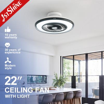 China 22 Inches Flush Mount Led Bladeless Ceiling Fan Low Profile Dimming Light for sale