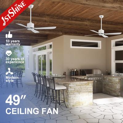 China 110-240V/50Hz-60Hz White Iron Ceiling Fan with Smart Remote and 4 Blades 1stshine for sale