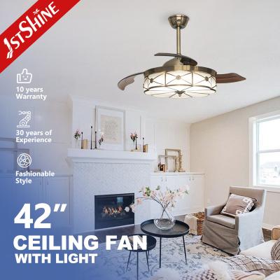 Chine 1stshine ventilateur de plafond pliable avec lumières éclairage décoratif personnalisé et moteur de 10 ans à vendre