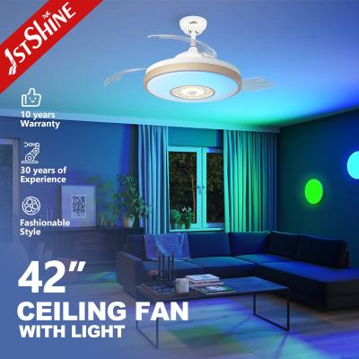 China Stylish Metal Indoor Ceiling Fan with Hidden Blades and Cooling Air LED Light Function for sale