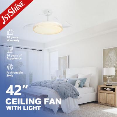 China Invisible Led Ceiling Fan With 5 Speed Control Ceiling Fan Light  For Bedroom for sale