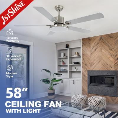 China 58 Inch Bedroom Ceiling Fans With Lights Reversible Silent DC Motor for sale