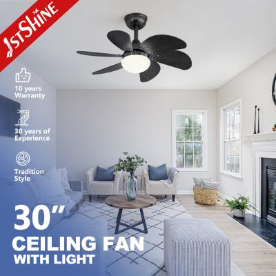 China Black E27 Modern LED Ceiling Fan Low Voltage Living Room Decorative for sale