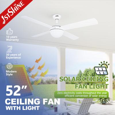 China Ventilador de teto solar LED Economização de energia Motor DC 6 velocidades Branco Mdf Blade à venda