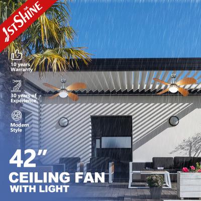 China AC/DC pure copper Motor LED Outdoor Ceiling Fans with Remote Control and IP44 Rating for sale