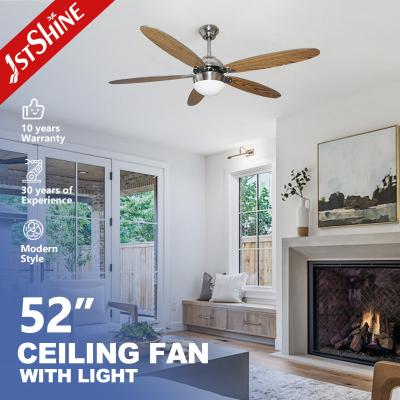 China Silent AC Motor LED Ceiling Fan 52 Inches White Remote Control 3000K/4500K/6000K CCT for sale