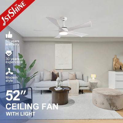 China 5 Blades White ABS Blades Ceiling Fan With Led Lighting for sale