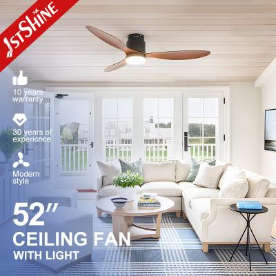 China 52 Inch Flush Mounted Ceiling Fan Light Decorative Plastic Dc Motor for sale