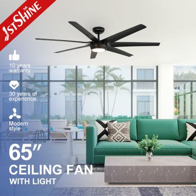 China Big Dimming Led Negro Grande Fluxo de Ar Ventiladores de Tecto Moderno Com Luzes Led 7 Abs Lâmina à venda