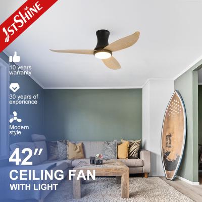 China ABS Blade Flush Mount Ceiling Fan With Light 6 Speed Remote Control for sale