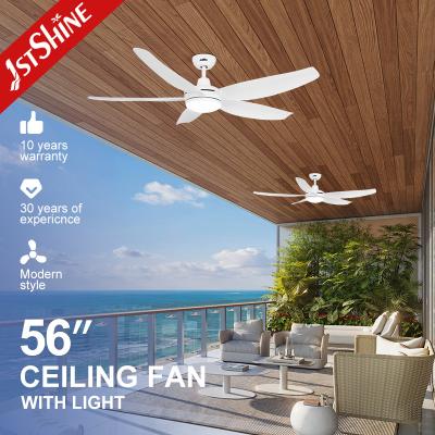 China 6 Speed Choice Indoor Ceiling Fan with LED Light and Low Noise Plastic White Blades for sale