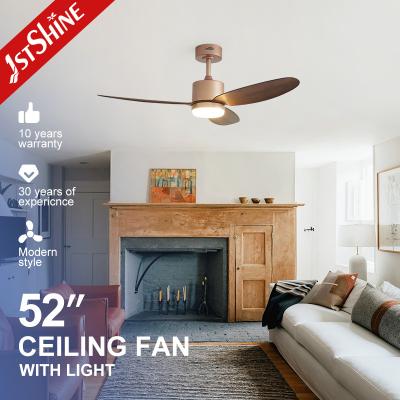 China Energy Saving and 52 inch LED Ceiling Fan with Remote Control Simple Rose Gold Design for sale