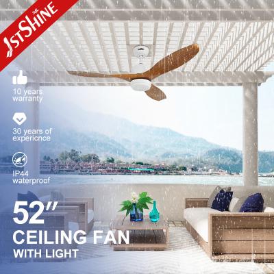 China IP44 Waterproof Metal Material LED Ceiling Fan with Remote Control and Support Dimmer for sale