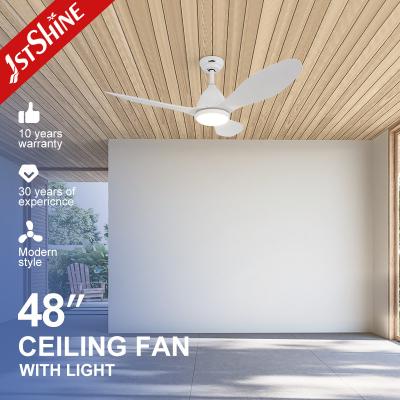 China Modern Design Home Office LED Ceiling Fan with 3 Color LED Light and Three ABS Blades for sale