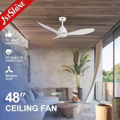 China 1stshine 48 Inch Ceiling Fan Without Light White 3 ABS Blades Remote Control No Light for sale