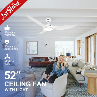 China 2- Home Office Popular Low Noise White ABS Blade Remote Ceiling Fan with LED Light for sale