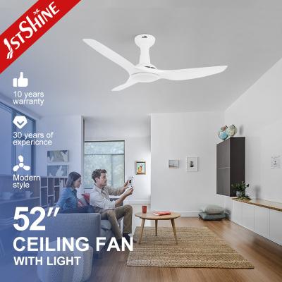 China 52 Inch DC Motor Energy-Saving Luxury White LED Light Ceiling Fan with Light 5 Speed for sale