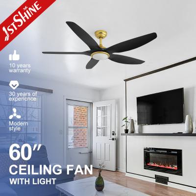 Cina Villa di lusso Ventilatore di soffitto oro nero con luce a LED 230v 6 velocità in vendita