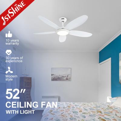 China DC Motor 5 ABS Blades Ceiling Fan , White 3 Color Led Light Decorative Ceiling Fan for sale