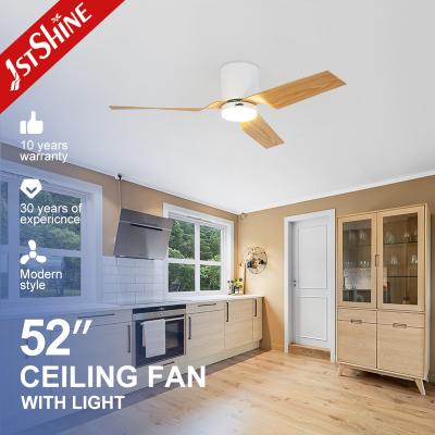 China 52 inches Remote LED Ceiling Fan with Dimmable 3 Color Light Motor Type DC Pure Copper for sale