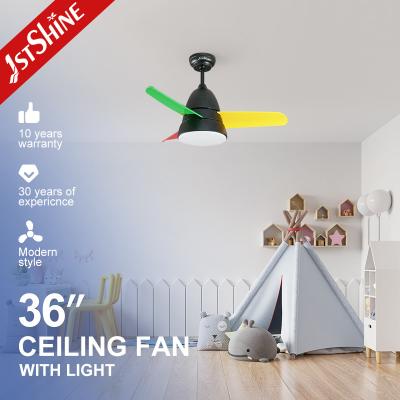 China Small Size 36 Inch Metal Blade Ceiling Fan Electric 3 CLR Brightness for sale