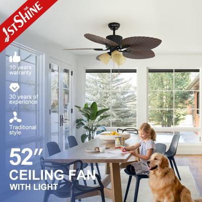 China 3000K Color Temperature Ceiling Fan with Light 1stshine Hotel Fancy Pull Chain Control for sale