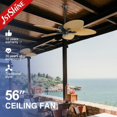 Cina 56 pollici di CC del motore di ventilatore da soffitto tropicale di stile, un ventilatore da soffitto di 5 pale telecomandato in vendita