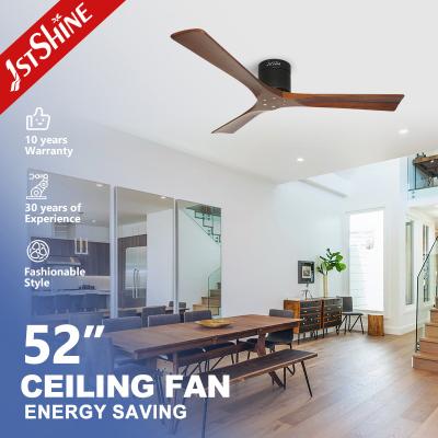 China Remote Control Ceiling Fan 1stshine Contemporary 3 Wood Blades for Porch Installation for sale