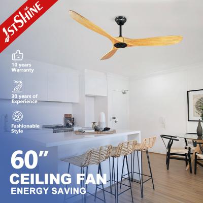 China 60 Inch Solid Wood Blades Plafond ventilator met afstandsbediening en Mulit Kleuren App-gecontroleerd Te koop