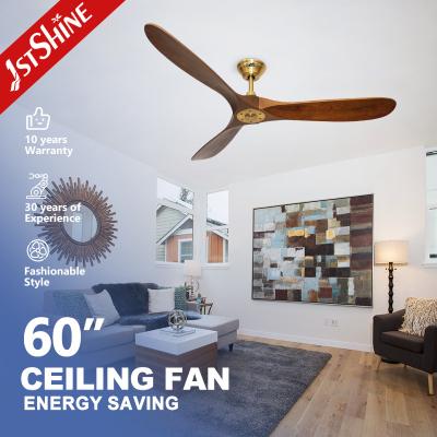 China Rotary Vane Quantity 3 220V Solid Wood Blades Ceiling Fan for Ceiling Decoration for sale