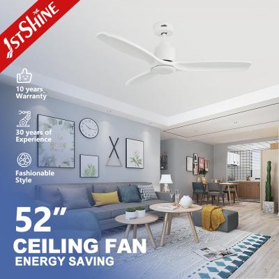 China Modern White Indoor Solid Wood Ceiling Fan With Remote Control DC Motor for sale