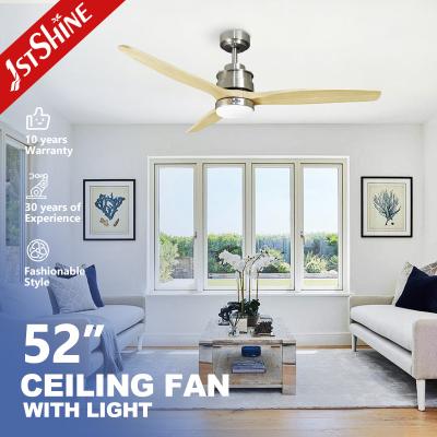 China 10- Home Appliances 3-Blade Wood Blade Ceiling Fan with LED Lights and Remote Control for sale