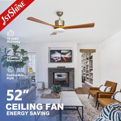 China 52 Inches Solid Wooden Ceiling Fan with Light and Smart Remote Smart Lighting Solutions for sale