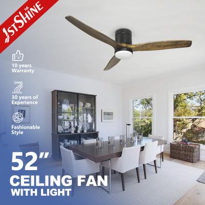 China Lower Noise 1stshine Natural Wood DC Ceiling Fan with 3 Blades and 15W LED Light for sale