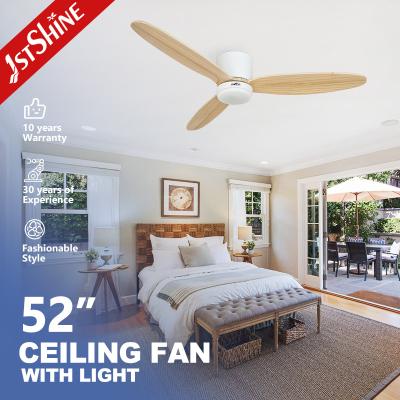 China Energy Saving Ceiling Fan 52 Inch 3 Wooden Blades for Home Hotel Office Support Dimmer for sale