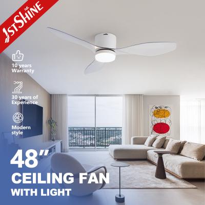 China 48 inch Plastic Modern Plafond Fan Met Licht APP Smart Control Voor Slaapkamer Te koop