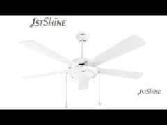 52“ White Ceiling Fan with LED Light & Pull Chain  1stShine