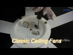 52“ white ceiling fan with led light & pull chain  1stshine