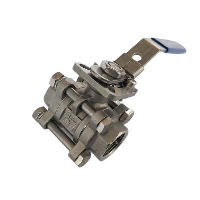 China General 3 Pieces Stainless Steel Ball Valve With Direct Mounting Bracket ISO 5211 for sale