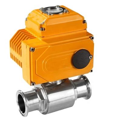 China SS304 general sanitary SS316L interlocked electric or pneumatic sanitary ball valve for sale